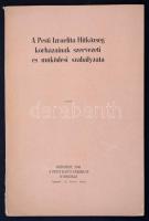 A Pesti Izraelita Hitközség kórházainak szervezeti és működési szabályzata. Bp., 1941, Pesti Lloyd-Társulat. Kiadói kissé szakadt papírkötésben.