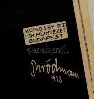 1918 Katonaünnep Komáromban. Nagyméretű litografált plakát. Bródmann 1918 jelzéssel a Kunossy nyomdá...