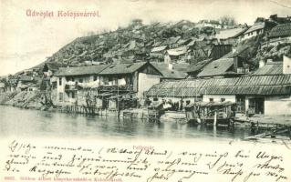 1900 Kolozsvár, Cluj; Fellegvár a partról. Gibbon Albert kiadása / Citadel&#039;s side (EK)