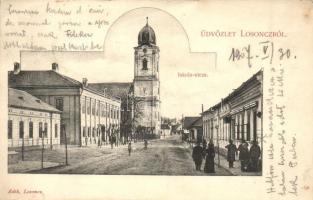 Losonc, Lucenec; Iskola utca / street view (EB)