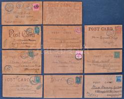 21 db hosszú címzéses bőrből készült képeslap humoros amerikai grafikákkal / 21 pre-1910 custom made...