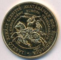 Lebó Ferenc (1960-) 1992. "László király szentté avatásának 800. évfordulója / Nagyvárad alapításának 900. évfordulója" aranyozott emlékérem (42,5mm) T:1 (PP)