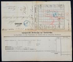 1869 Donau-Dampfschiffharts-Gesellschaft fuvarlevele, díszes fejléces papíron, 5 kr. illetékbélyeggel, német nyelven./ 1869 Letter of carriage of the company Donau-Dampfschiffharts-Gesellschaft, on ornate title paper, with 5 kr. fee stamp, in German language.