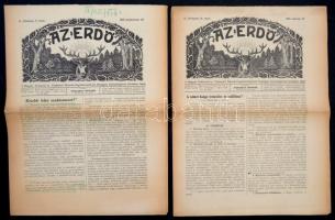 1928 Az erdő. A Magyar Erdészeti és Vadászati Műszaki-Segédszemélyzet Országos Szövetségének hivatalos lapja, II. évfolyam 9.,10. számok, a 9. számban ceruzás aláhúzásokkal.