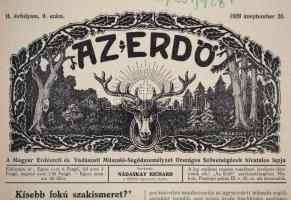 1928 Az erdő. A Magyar Erdészeti és Vadászati Műszaki-Segédszemélyzet Országos Szövetségének hivatal...