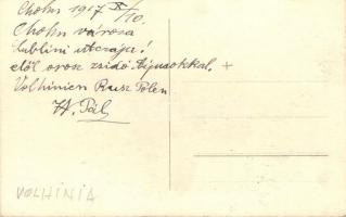 1917 Chelm, Cholm; Ulica Lublin / street view with 
Orthodox church, Jewish vendors, Judaica, photo