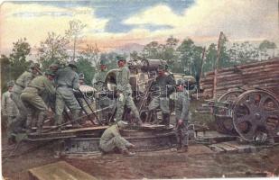 Első világháborús, 30.5-es aknavető felállítása a besszarábiai fronton / Aufstellung eines 30.5 cm Mörsers an der bessarabischen Front / WWI K.u.K. military, cannon, mortar (EK)