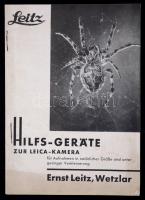 1932 Leica borsúra, Leitz Hilfs-Geräte zur Leica-kamera, német nyelven, 23 p.