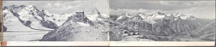 Zermatt, Gornergrat, Pennine Alps, 8-tiled panoramacard with leporello (r)