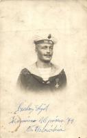1915 SMS Zrínyi Osztrák-Magyar Monarchia Radetzky-osztályú pre-dreadnought csatahajójának matróza / K.u.K. Kriegsmarine, mariner of SMS Zrínyi, photo (EK)