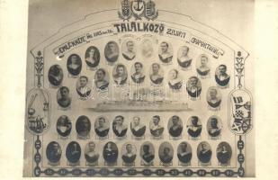 1925 Augusztus 20-i Zrínyi csoport találkozó emlékképe, matrózok tablóképével, SMS Zrínyi csatahajó / K.u.K. Kriegsmarine, Memorial tableau photo of the mariners of SMS Zrínyi