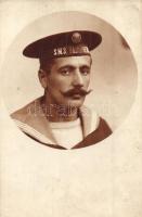 1916 Az SMS Babenberg osztrák-magyar csatahajó matróza. Lászlóczky Gyula / mariner of SMS Babenberg, photo