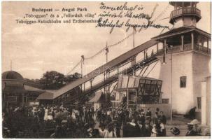 Budapest XIV. Városliget, Angol Park, &#039;Toboggan&#039; és a &#039;Felfordult világ&#039;, vidámpark, Meinhardt Fr. Curt (EK)