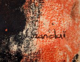 Szandai Sándor (1903-1978) : Kompozíció 1966. Monotípia, papír, jelzett,  29×41 cm