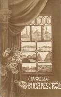 Budapesti üdvözlet, mozaikablak virágos függönnyel, KI. V. Bp.