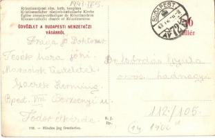 Budapest I. Krisztinaváros, Római katolikus templom, Budapesti Nemzetközi Vásár reklámja a hátoldalo...