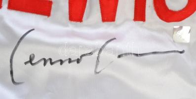 Lennox Lewis (1965- ) nehézsúlyú bokszoló aláírása selyem bokszolóköntösön, hitelesítő lappal