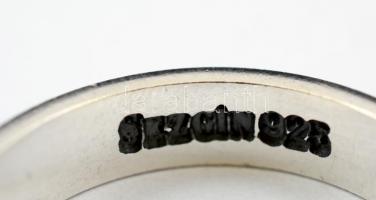 Ezüst(Ag) francia kártyamotívumokkal díszített gyűrű, jelzett, méret: 68, nettó: 6,4 g