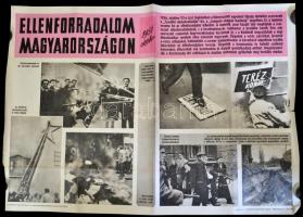 1958 &quot;Ellenforradalom Magyarországon&quot;, 1956-ról szóló propagandaplakát, Bp., Képzőművészeti Alap Kiadóvállalata, hajtásnyomokkal, 70×96 cm