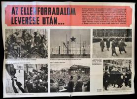1958 Ellenforradalom Magyarországon, 1956-ról szóló propagandaplakát, Bp., Képzőművészeti Alap Kiadóvállalata, hajtásnyomokkal, 70×96 cm