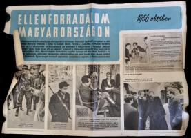 1958 &quot;Ellenforradalom Magyarországon&quot;, 1956-ról szóló propagandaplakát, Bp., Képzőművészeti Alap Kiadóvállalata, a szélén szakadásnyomokkal , 70×96 cm