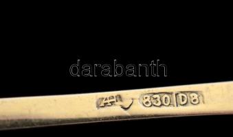 Aranyozott ezüst(Ag) rózsás kávéskanál, 6 db, jelzett, h: 11,5 cm, nettó: 49 g