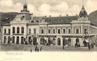 Déva, Holtzer Károly, Rhemann és Lobstein, Knoll Gyula, Szőcs F. Lajos és Hirsch Testvérek üzlete, Fogyasztási szövetkezet. Kiadja Hirsch Adolf / shops