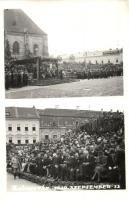 1940 Kolozsvár, Cluj; bevonulás, Horthy és Purgly, háttérben Braunfeld üzlete / entry of the Hungarian troops, Horthy, Purgly, shop, photo "vissza" So. Stpl