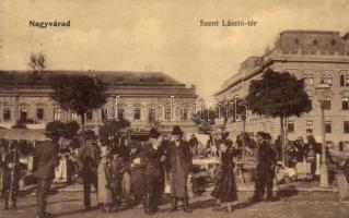Nagyvárad, Oradea; Szent László tér, piaci jelenet / market square