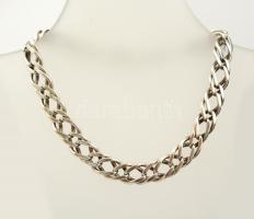 Ezüst(Ag) dupla szemes pancer karlánc, jelzett, h: 23 cm, nettó: 17,3 g