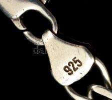 Ezüst(Ag) dupla szemes pancer karlánc, jelzett, h: 23 cm, nettó: 17,3 g