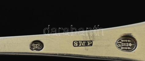 Ezüst(Ag) kétágú villa, 2 db, jelzett, h: 15 cm, nettó: 25 g