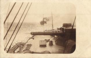 Habsburg-osztályú osztrák-magyar pre-dreadnought csatahajók, hátsó fedélzet / Habsburg class Austro-Hungarian Navy battleships, quarter deck, photo