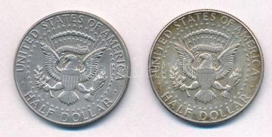 Amerikai Egyesült Államok 1964-1964D 1/2$ Ag "Kennedy" (2x) T:1-,2 kis patina
USA 1964-19...