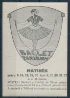 1912 Balett pantomim matinék, télikert, reklámbélyeg