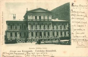 Brassó, Kronstadt, Brasov; Deutsche Mädchen-Schule / német lányiskola / German girls&#039; school, Verlag Julius Müller (Rb)