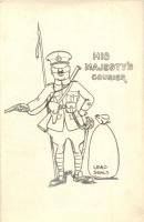 His Majestys Courier, Lead Seals / British military graphic art postcard. L. Cashmore