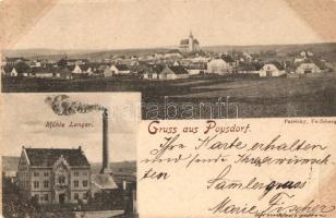 1899 Poysdorf, Mühle Langer / mill, general view (fa)