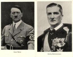 Unser Führer, Horthy Reichsverweser / Adolf Hitler, Horthy Miklós; folding card Reichsverweser von Horthy So. Stpl