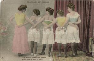 Concours de Beauté / Beauty pageant, erotic, ladies, E. L. D. 4456. (kis szakadás / small tear)