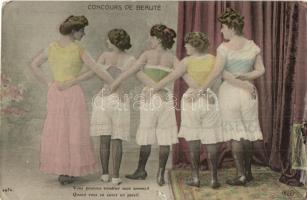 'Concours de Beauté' / Beauty pageant, erotic, ladies, E. L. D. 4456. (kis szakadás / small tear)