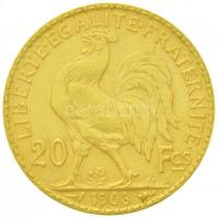 Franciaország 1906. 20Fr Au (6,45g/0.900) T:2
France 1906. 20 Francs Au (6,45g/0.900) C:XF
Krause ...