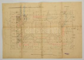 VÉDETT 1900 Budapest V. A Postatakarékpénztár Hold utcai épületének eredeti tervrajzai. Lechner Ödön...