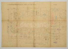 VÉDETT 1900 Budapest V. A Postatakarékpénztár Hold utcai épületének eredeti tervrajzai. Lechner Ödön...