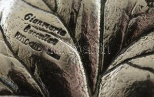 Ezüst(Ag) leveles tálka, jelzett(Buccallati), 9x7 cm, nettó: 28,2 g