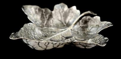 Ezüst(Ag) platánleveles tálka, jelzett(Buccallati), 9,5x8,5 cm, nettó: 34,6 g