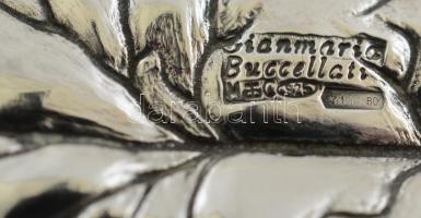 Ezüst(Ag) platánleveles tálka, jelzett(Buccallati), 9,5x8,5 cm, nettó: 34,6 g