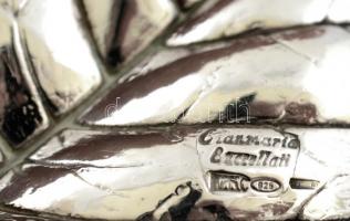 Ezüst(Ag) öblös leveles tálka, jelzett(Buccallati), 9,5x8,5 cm, nettó: 40,5 g