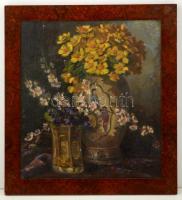 Ferenczy jelzéssel: Asztali virágcsendélet. Olaj, karton, keretben, 40×38 cm