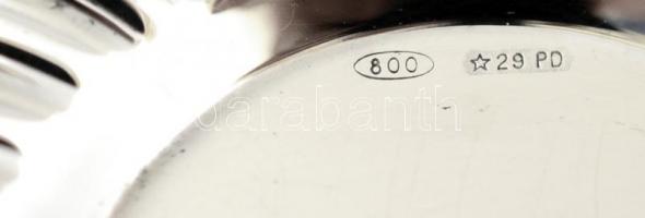 Ezüst(Ag) kerek bordás tálka, jelzett, d: 8 cm, nettó: 14,8 g